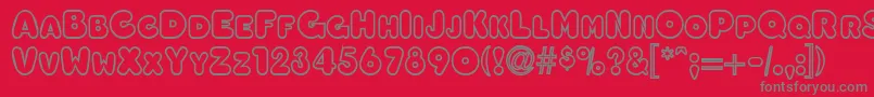 OleadaoutlinescapssskBold Font – Gray Fonts on Red Background