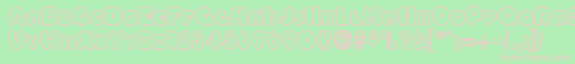 OleadaoutlinescapssskBold Font – Pink Fonts on Green Background