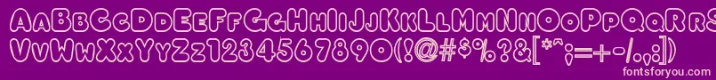 OleadaoutlinescapssskBold Font – Pink Fonts on Purple Background