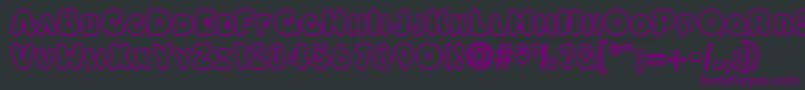 Czcionka OleadaoutlinescapssskBold – fioletowe czcionki na czarnym tle