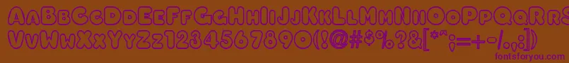 OleadaoutlinescapssskBold Font – Purple Fonts on Brown Background