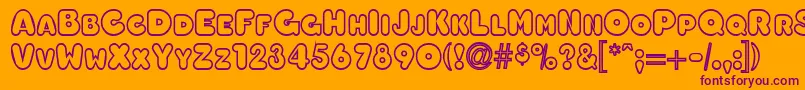 OleadaoutlinescapssskBold Font – Purple Fonts on Orange Background