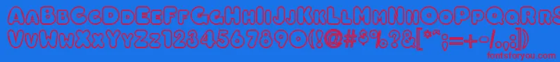 OleadaoutlinescapssskBold Font – Red Fonts on Blue Background