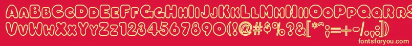 OleadaoutlinescapssskBold Font – Yellow Fonts on Red Background