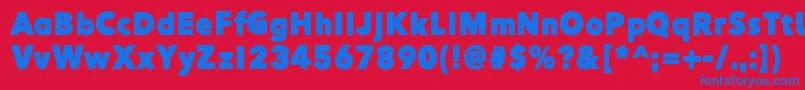 HereJustNowBlack Font – Blue Fonts on Red Background