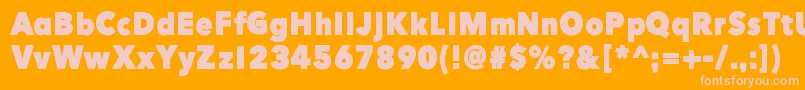 HereJustNowBlack Font – Pink Fonts on Orange Background