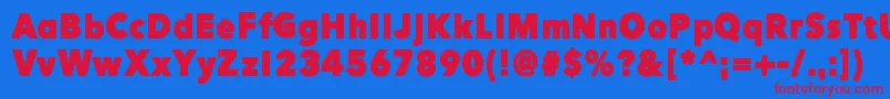 HereJustNowBlack Font – Red Fonts on Blue Background