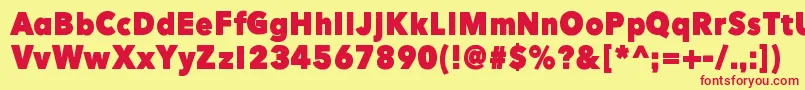HereJustNowBlack Font – Red Fonts on Yellow Background