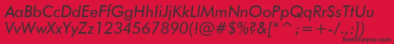 FuturaBookItalicBt Font – Black Fonts on Red Background