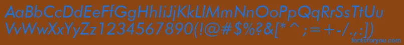 Шрифт FuturaBookItalicBt – синие шрифты на коричневом фоне