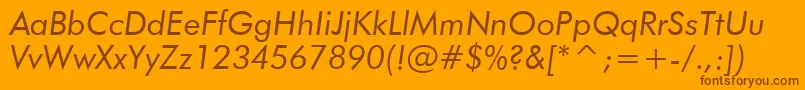 FuturaBookItalicBt Font – Brown Fonts on Orange Background