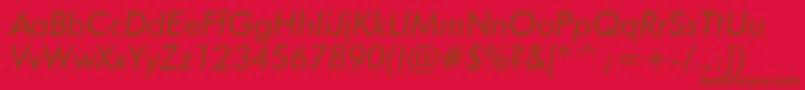 Шрифт FuturaBookItalicBt – коричневые шрифты на красном фоне