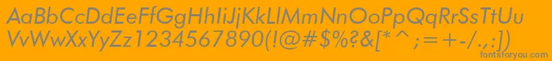 FuturaBookItalicBt Font – Gray Fonts on Orange Background