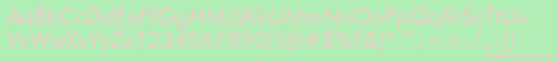 FuturaBookItalicBt Font – Pink Fonts on Green Background