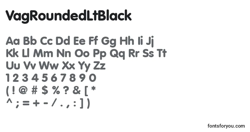 Шрифт VagRoundedLtBlack – алфавит, цифры, специальные символы