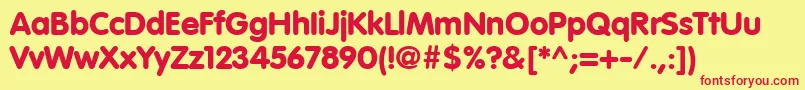 VagRoundedLtBlack Font – Red Fonts on Yellow Background