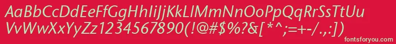 StoneSansItcTtMediumitalic Font – Green Fonts on Red Background