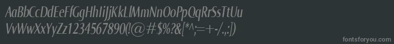 Czcionka NormaComprItalic – szare czcionki na czarnym tle