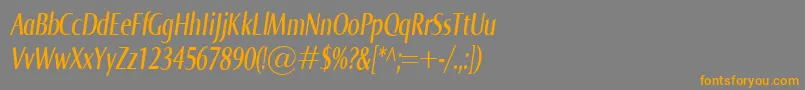 Fonte NormaComprItalic – fontes laranjas em um fundo cinza