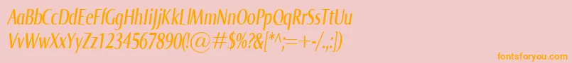 NormaComprItalic Font – Orange Fonts on Pink Background