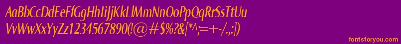 Шрифт NormaComprItalic – оранжевые шрифты на фиолетовом фоне