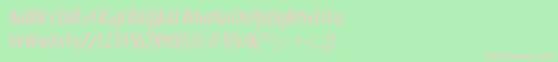 NormaComprItalic Font – Pink Fonts on Green Background