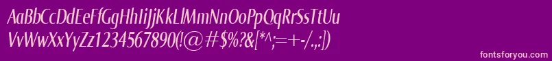 NormaComprItalic Font – Pink Fonts on Purple Background