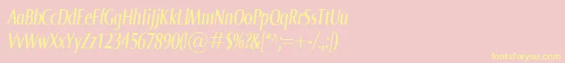 NormaComprItalic Font – Yellow Fonts on Pink Background