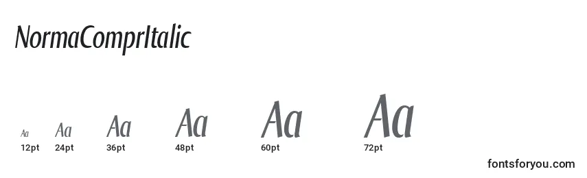 NormaComprItalic Font Sizes