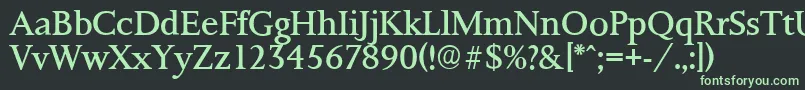Шрифт PalermoserialRegular – зелёные шрифты на чёрном фоне