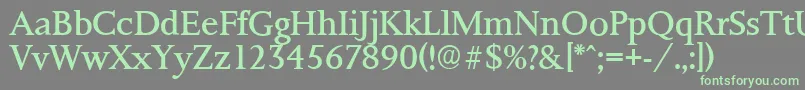 PalermoserialRegular Font – Green Fonts on Gray Background