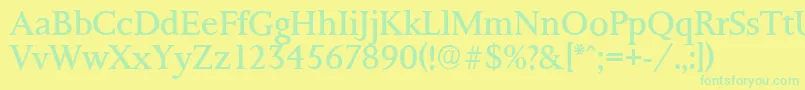 PalermoserialRegular Font – Green Fonts on Yellow Background