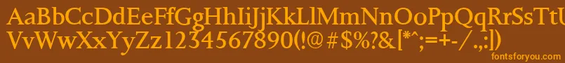 PalermoserialRegular Font – Orange Fonts on Brown Background