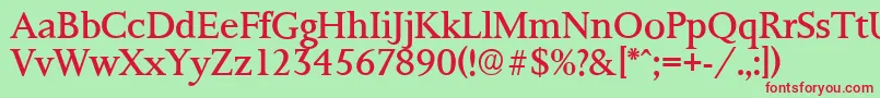 Шрифт PalermoserialRegular – красные шрифты на зелёном фоне