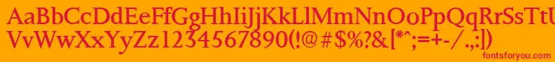 Шрифт PalermoserialRegular – красные шрифты на оранжевом фоне