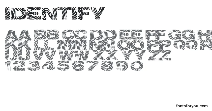 Шрифт Identify – алфавит, цифры, специальные символы