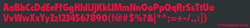 EmphasisBlackCondensedSsiBoldCondensed Font – Red Fonts on Black Background