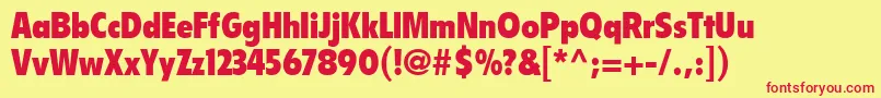 EmphasisBlackCondensedSsiBoldCondensed Font – Red Fonts on Yellow Background