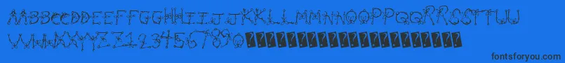 Planttype Font – Black Fonts on Blue Background