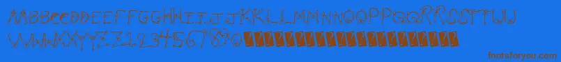 Planttype Font – Brown Fonts on Blue Background