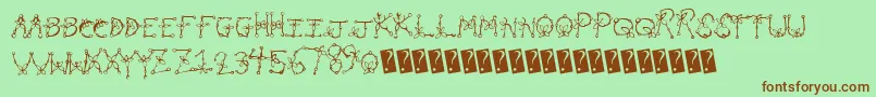 Planttype Font – Brown Fonts on Green Background