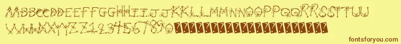 Planttype Font – Brown Fonts on Yellow Background