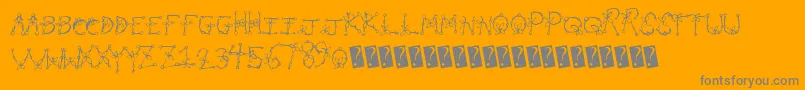 Planttype-Schriftart – Graue Schriften auf orangefarbenem Hintergrund