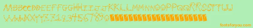 Planttype Font – Orange Fonts on Green Background