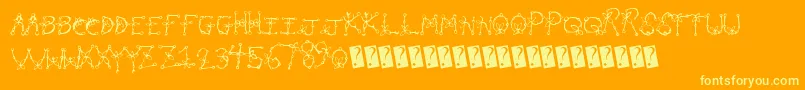 Planttype Font – Yellow Fonts on Orange Background