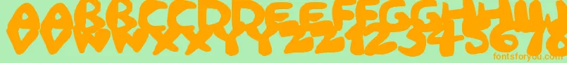 Squidgy Font – Orange Fonts on Green Background