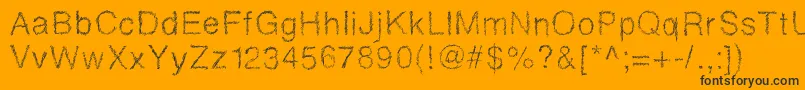 Drawveticamini Font – Black Fonts on Orange Background