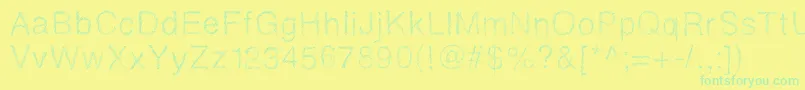 Drawveticamini Font – Green Fonts on Yellow Background