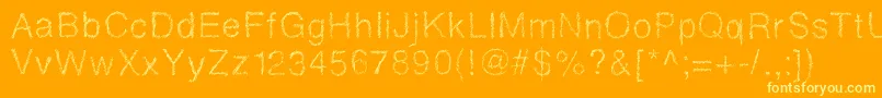 Drawveticamini Font – Yellow Fonts on Orange Background