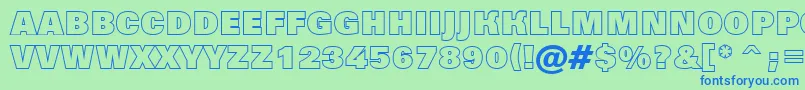 AGrotictitulotlhv Font – Blue Fonts on Green Background